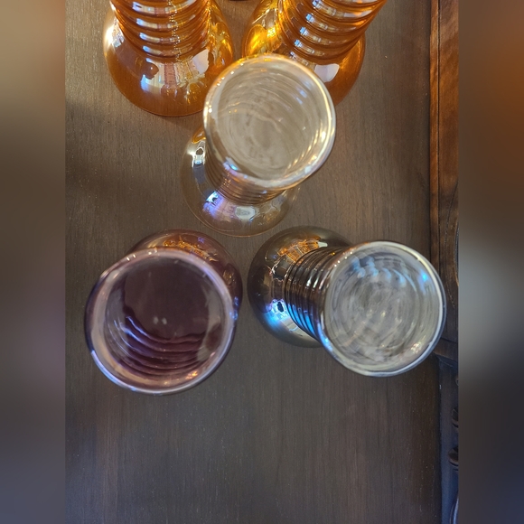 Dunbar Aramis 1930s Ringed 5" Tumbler Iridescent Glasses 11 oz - Picture 6 of 9